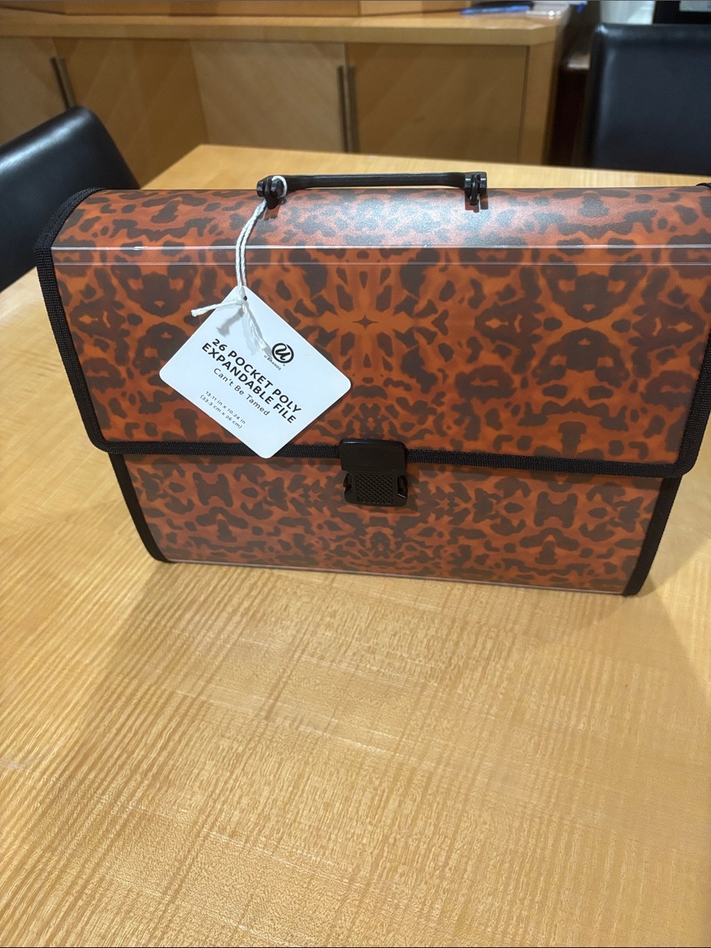 Poly Expandable File Organizer - Brown Leopard Print